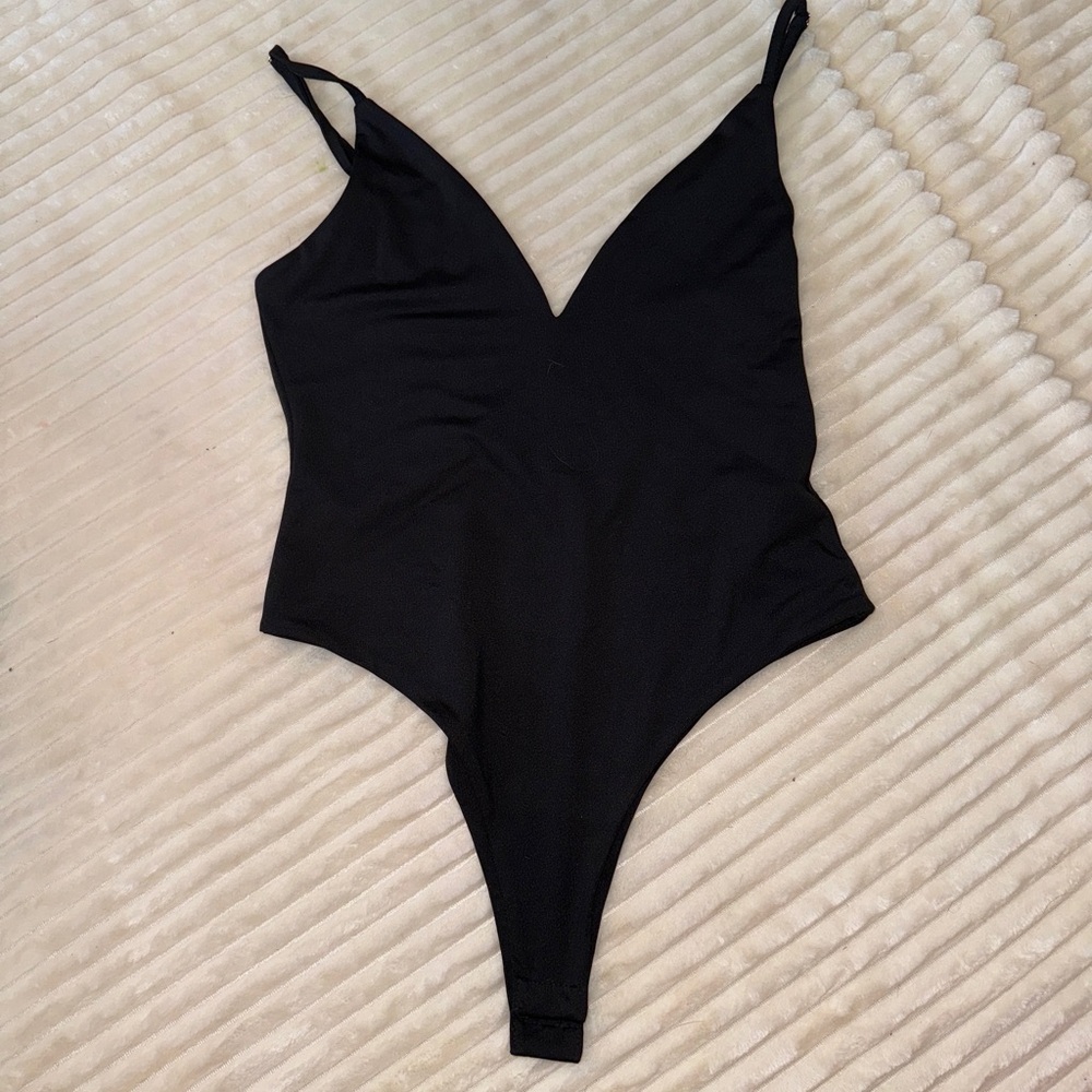 White Fox Black Womens One Piece Bodysuit